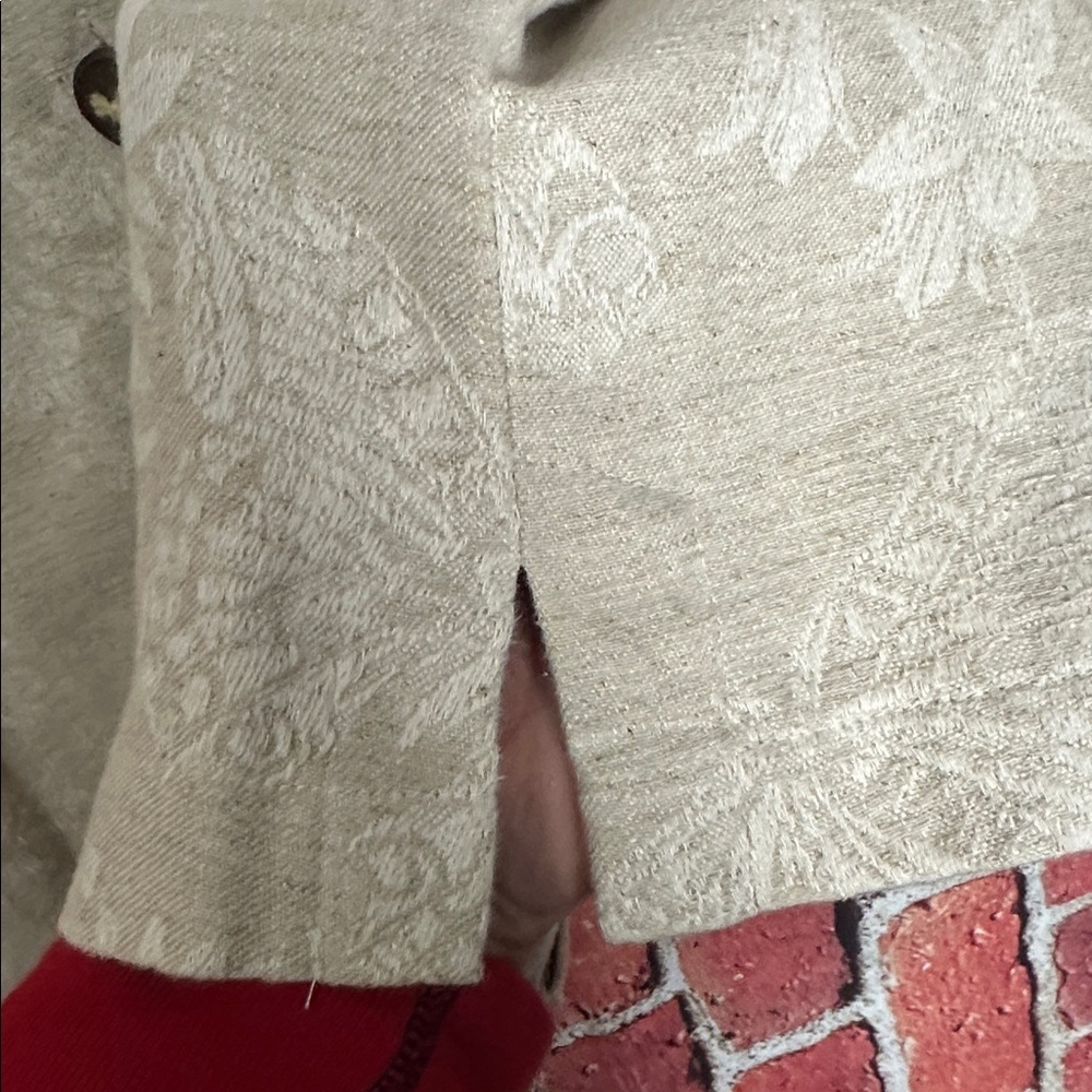 Vintage Coldwater Creek Linen Blend Floral Jacket Blazer Petite Medium PM - Picture 11 of 14